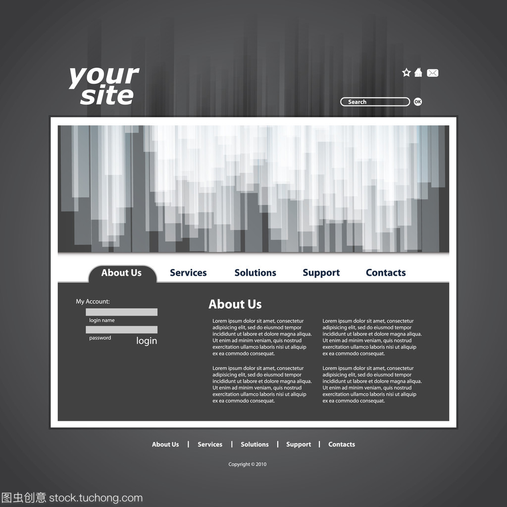 抽象商業(yè)網(wǎng)站設(shè)計模板 矢量化與網(wǎng)頁設(shè)計的完美融合